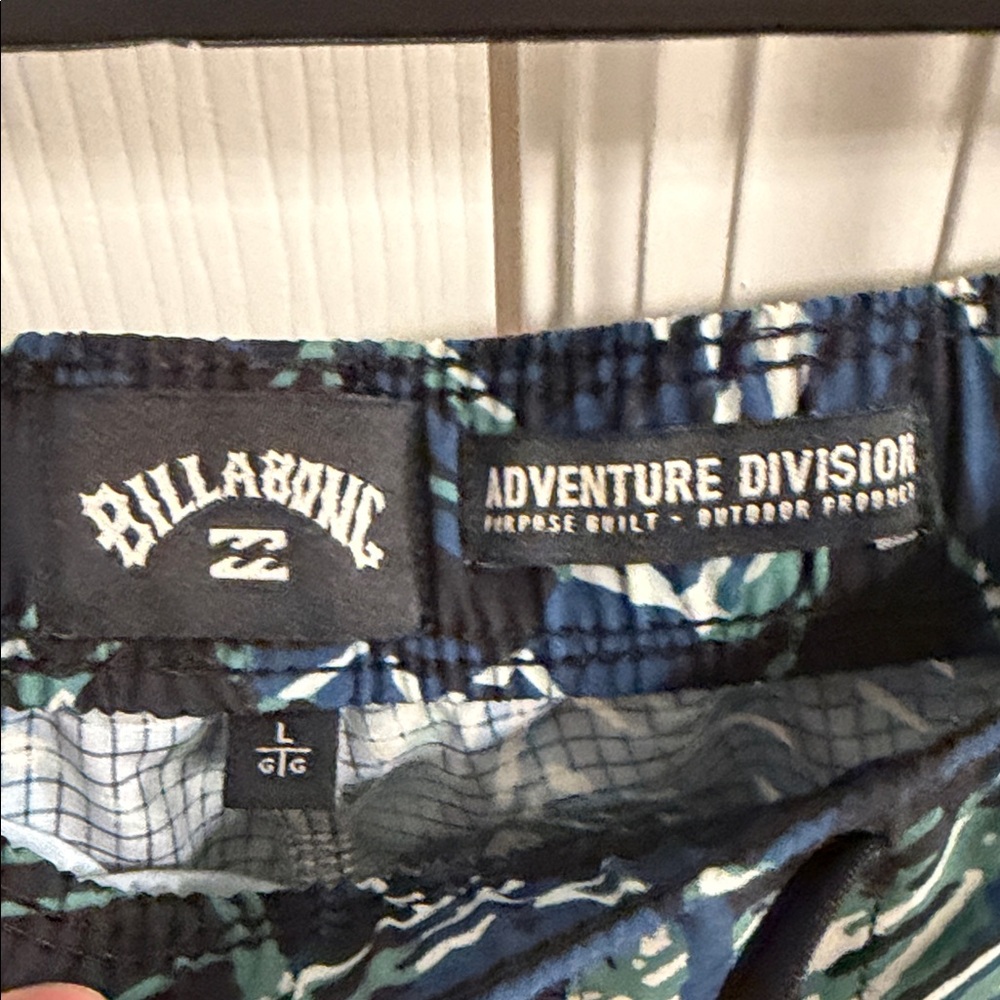 Billabong Men's Navy, Teal & White Patterned Swim Trunks - Picture 2 of 3